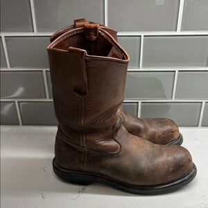 Red Wing Shoes Men's Brown Safety Toe Pull-On Leather Work Boots Men’s Size‎ 9